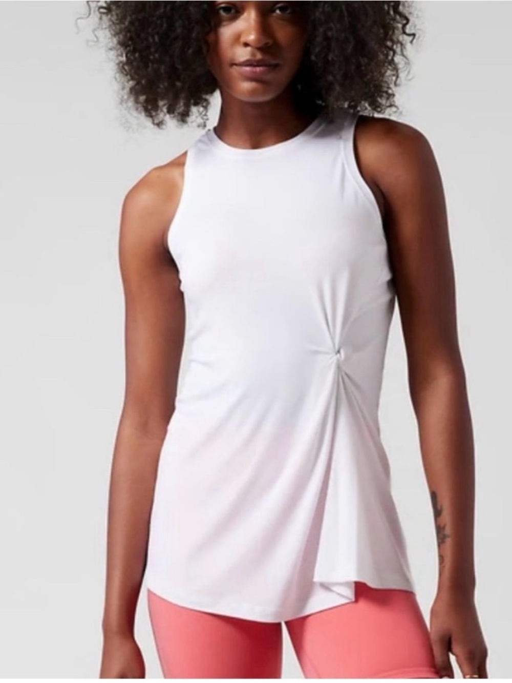 Athleta Radiate Twist Tank NWT Size Medium White Athleisure